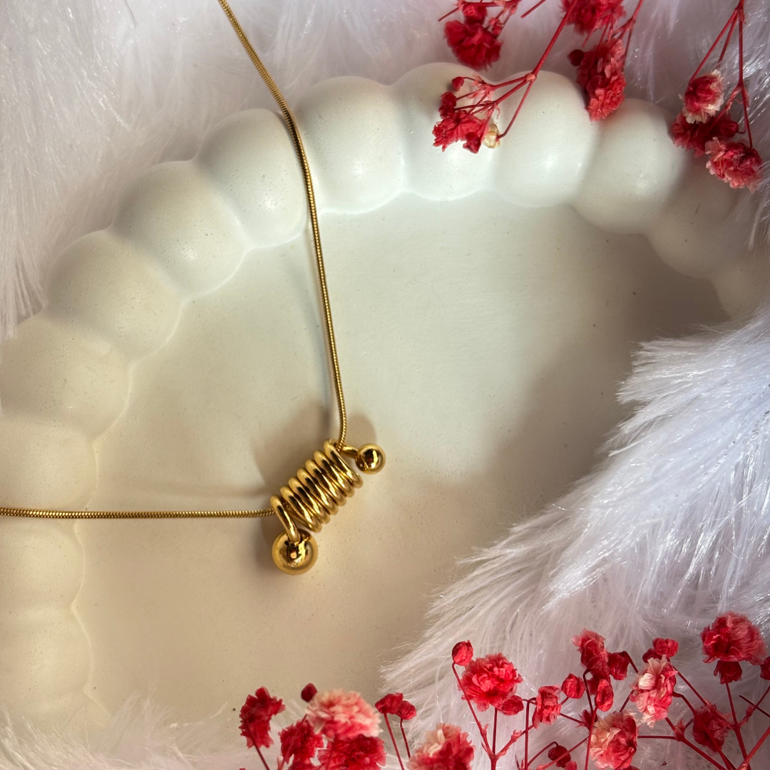 Golden Coil Pendant Necklace