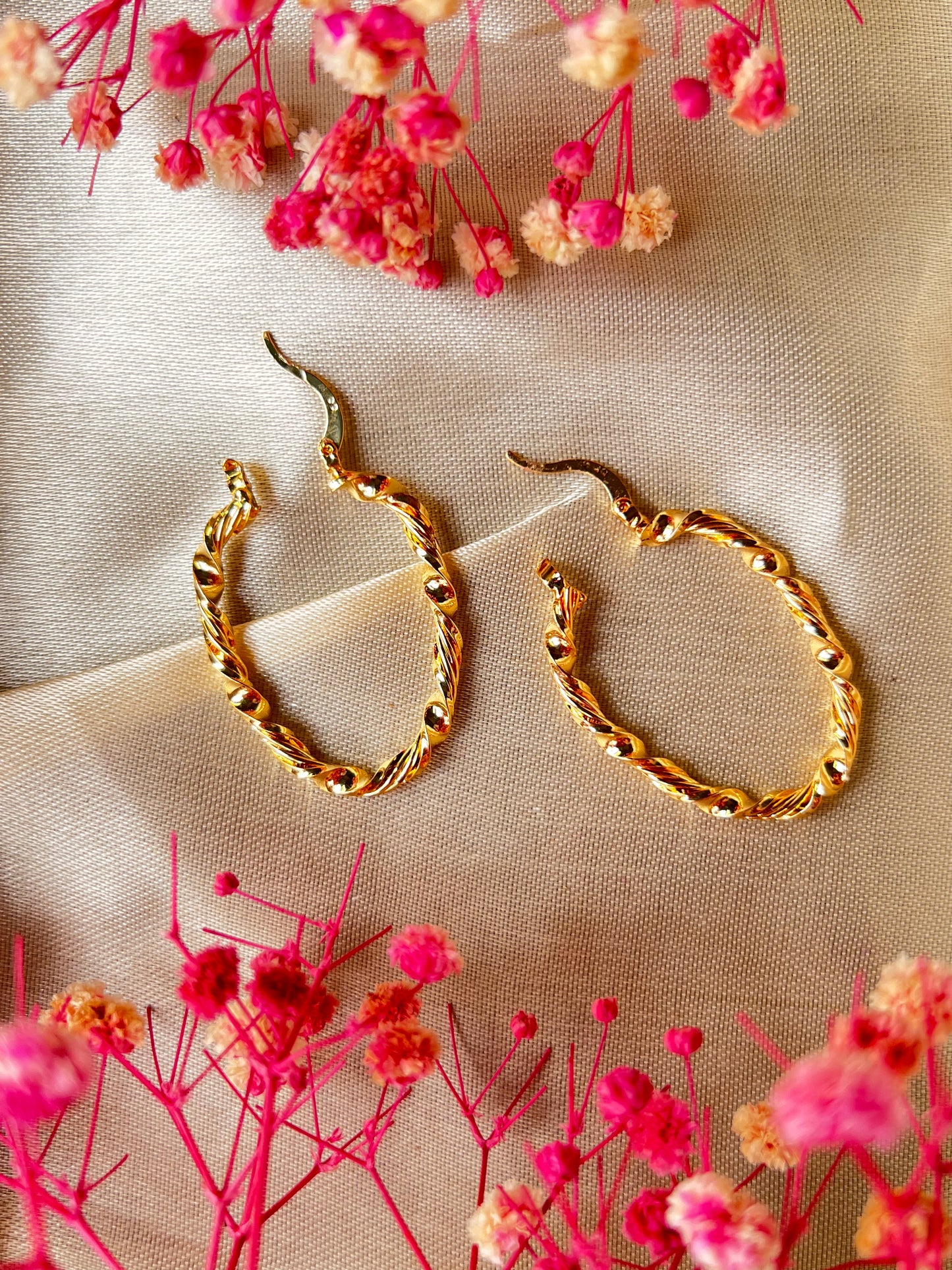 Twisted Elegance Golden Rope Hoops