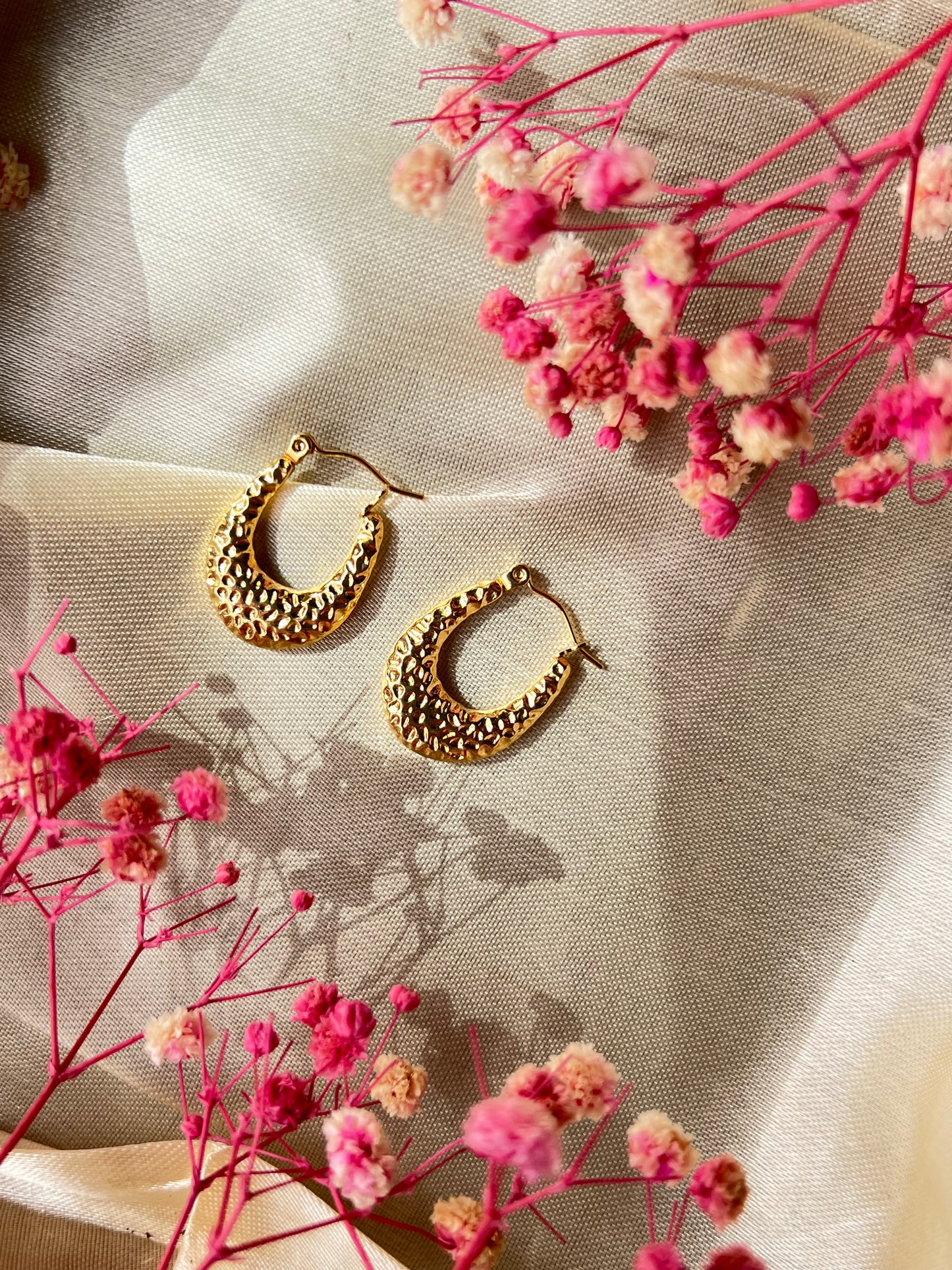 Textured Elegant Golden Hoops