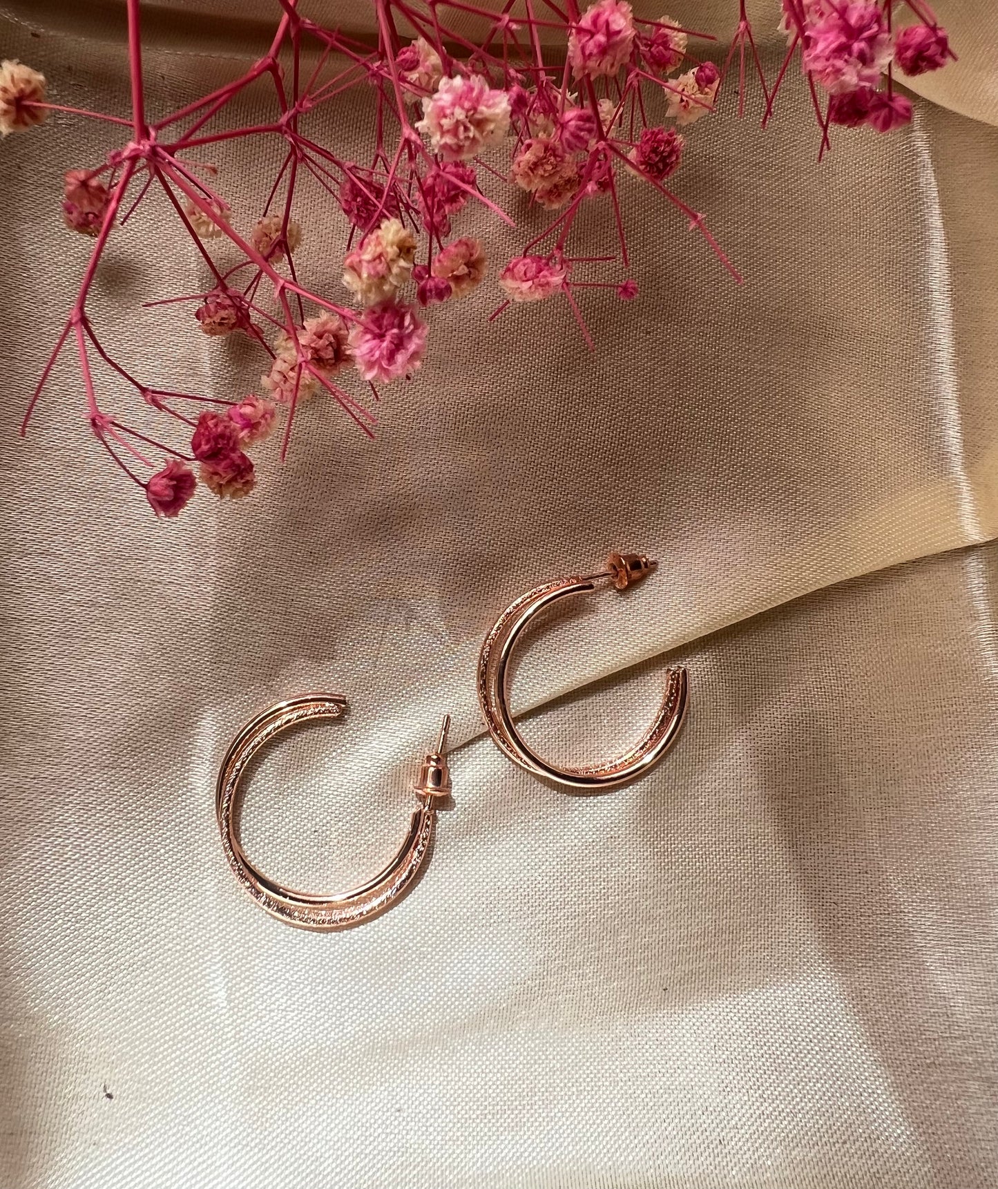 Rose Gold Classic Hoops