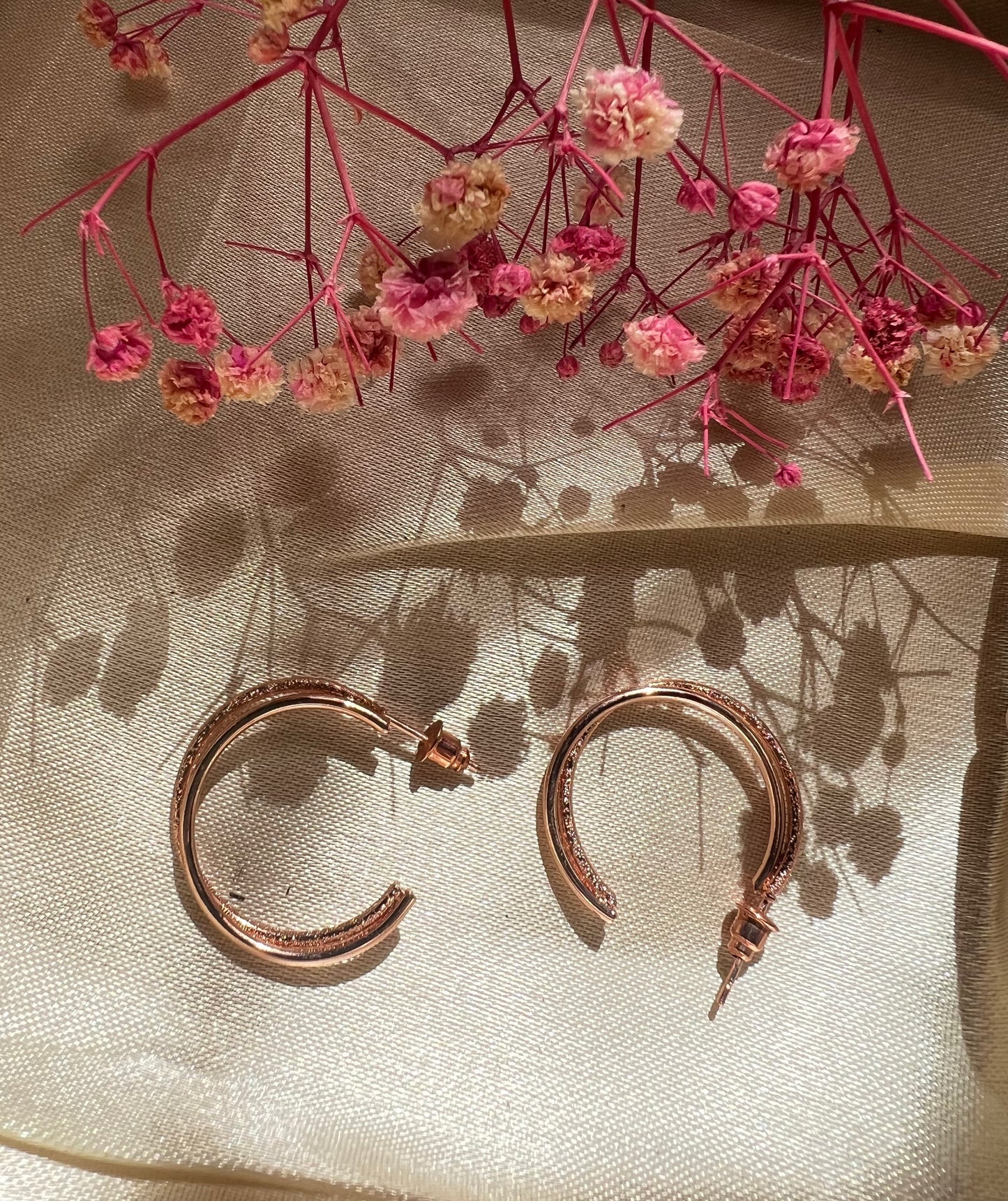 Rose Gold Arc Earrings
