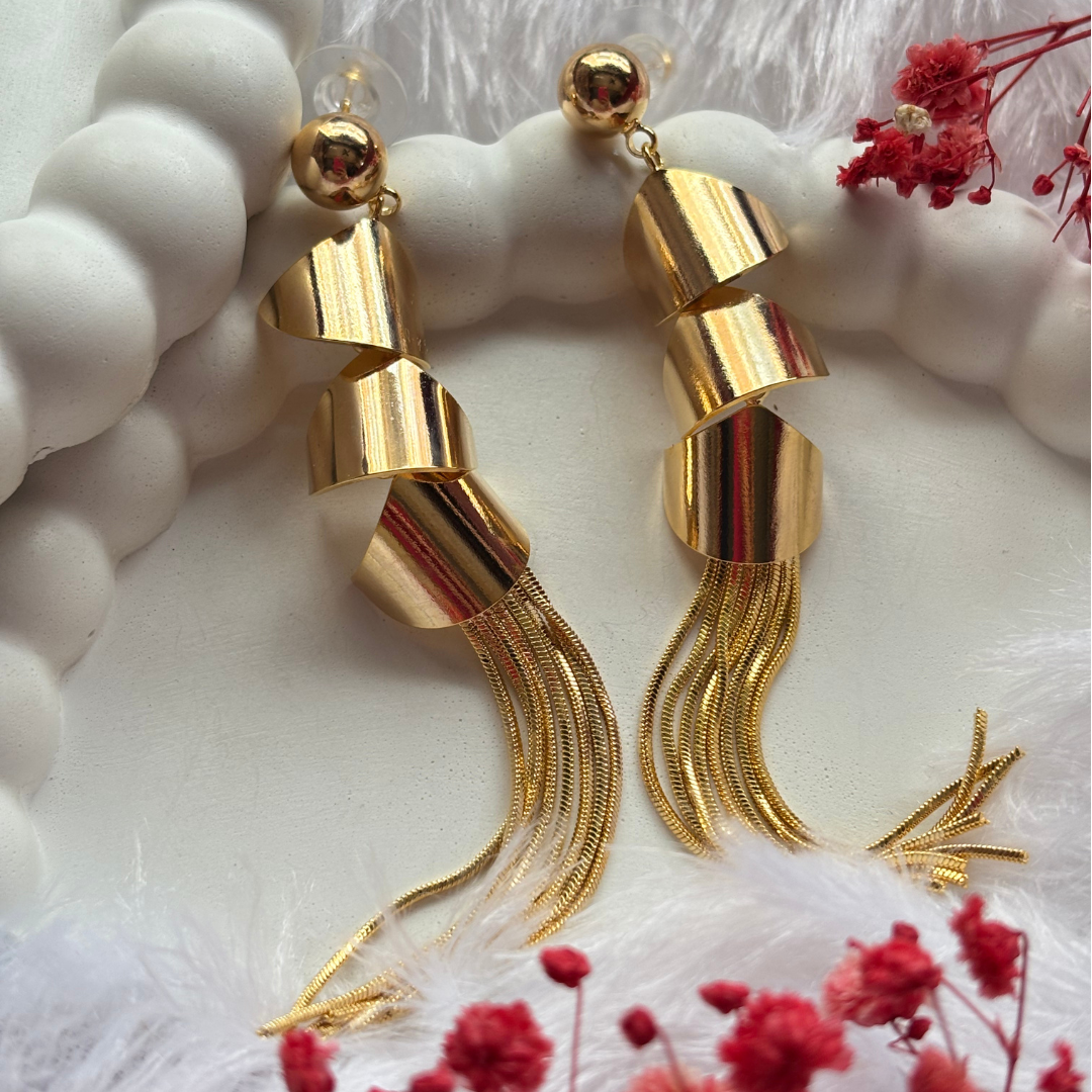 Swirl & Tassel drop Earring