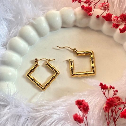 Bamboo Square Luxe hoops