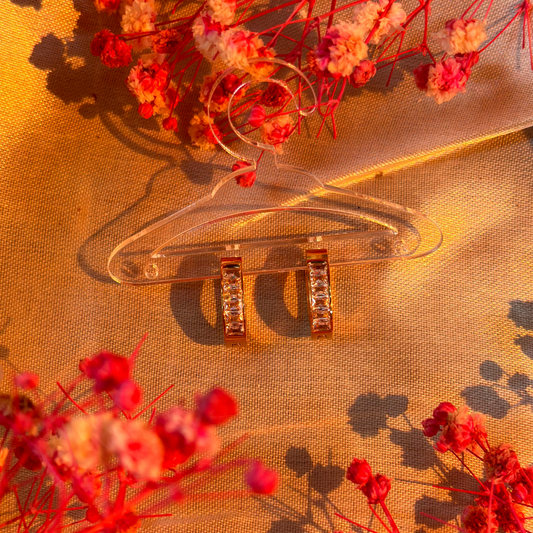 Glimmer Crystal Golden Hoops