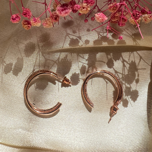 Rose Gold Arc Earrings