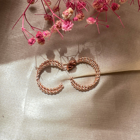 Rose Gold Twisted Hoops